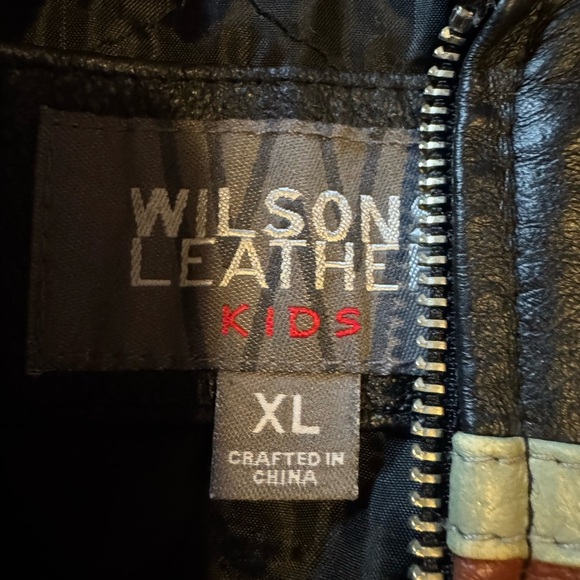 Wilson Leather Kids Jacket with Black and Brown Accents - Picture 2 of 3